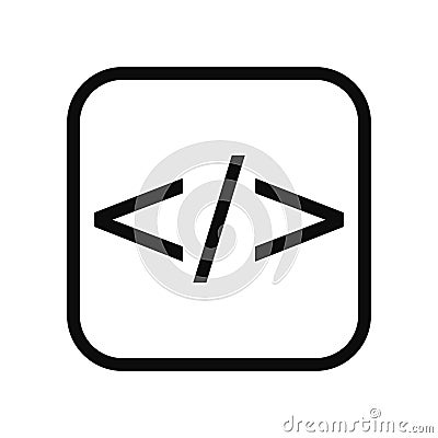 Computer programming line icon Vector Illustration