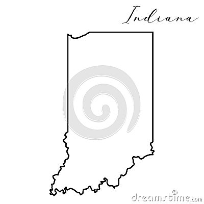 Indiana line map Vector Illustration