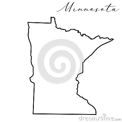 Minnesota line map Vector Illustration