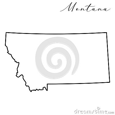 Montana line map Vector Illustration
