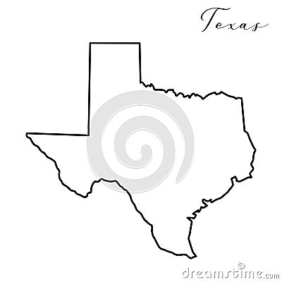 Texas line map Vector Illustration