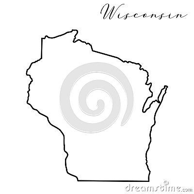 Wisconsin line map Vector Illustration