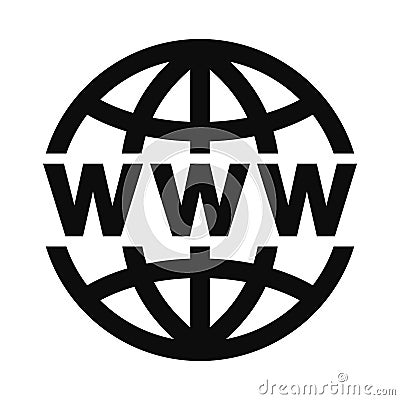 World Wide Web WWW illustration icon Vector Illustration