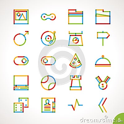 Vector Highlighter Line Icons Set 5 Vector Illustration