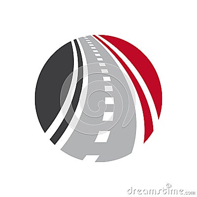 Vector highway logo combination. Curved road and roadway symbol. Vector Illustration