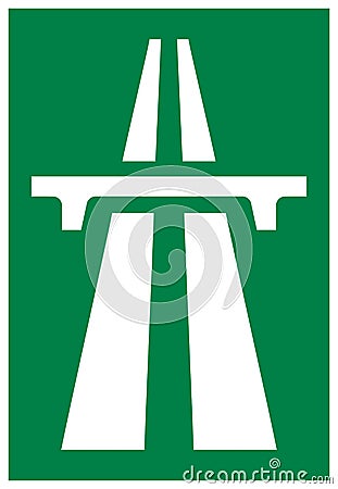 Highway green sign Vector Illustration