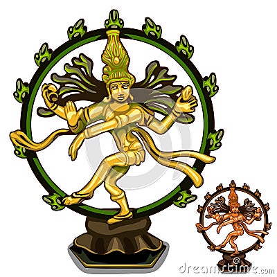 Vector Hindu figurines of Cali on white background Vector Illustration