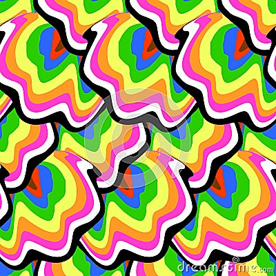 Vector hippie seamless pattern Vector Illustration