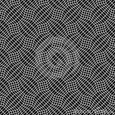 Vector hipster abstract geometry pattern mesh, black and white seamless geometric background, subtle pillow and bad sheet print Vector Illustration