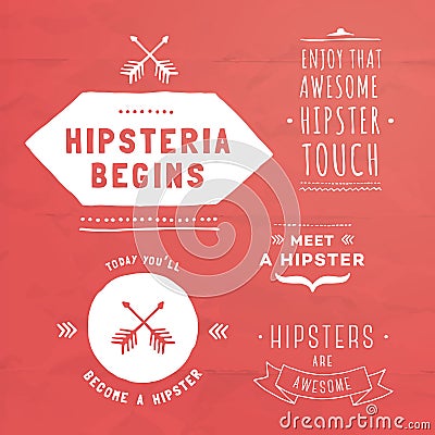 Vector hipster badges. Unique hand illustrated blank badges. Stock Photo