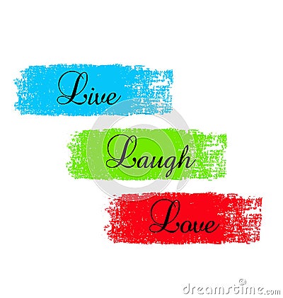 Word sayings, live, laugh, love vector illustration Vector Illustration