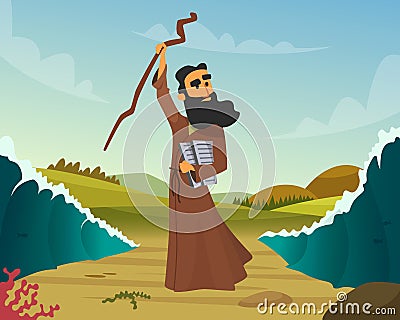 Vector historical illustration of biblical story Vector Illustration