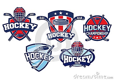 Hockey badge design set Vector Illustration