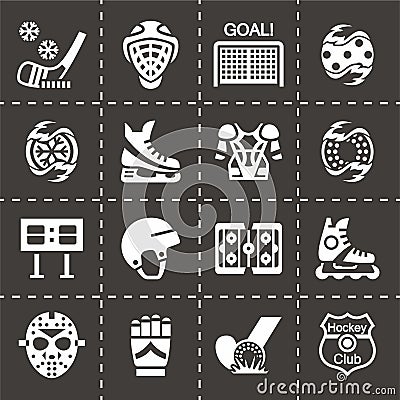 Vector Hockey icon set Vector Illustration