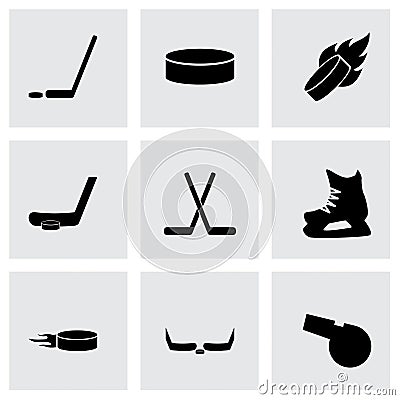 Vector hockey icon set Vector Illustration