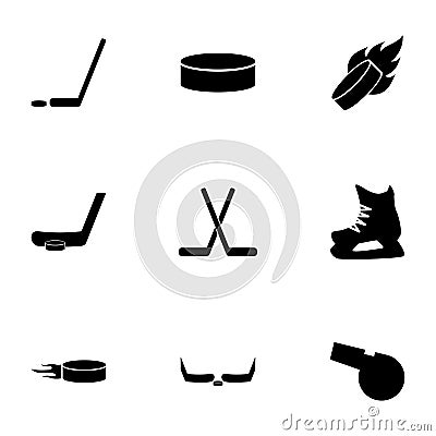Vector hockey icon set Vector Illustration