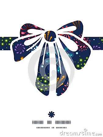 Vector holiday fireworks gift bow silhouette Vector Illustration