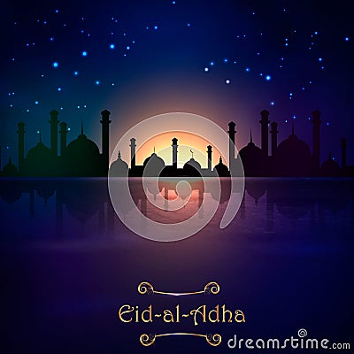 Vector holiday illustration Eid Al Adha Vector Illustration