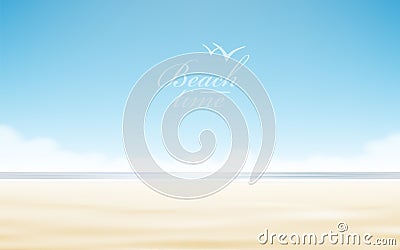 Vector holidays design. Realistic beach sunny seascape. Vector Illustration