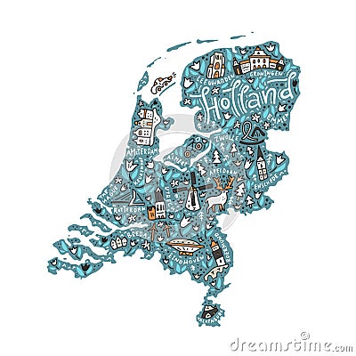 Vector Holland Map Vector Illustration