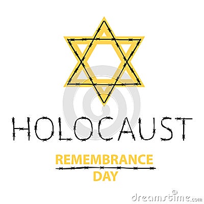 Vector holocaust remembrance day. January 27. Stock Photo