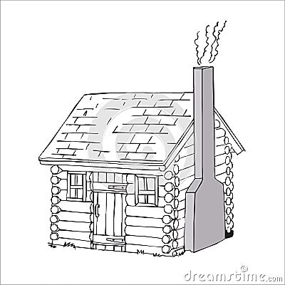 Vector Home Cartoon Ilustration, Building, Castle, Line art Vector Illustration