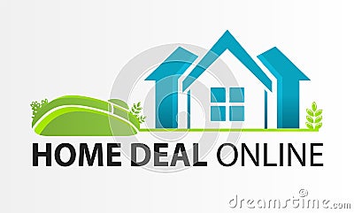 Vector Home deal online logo. Smart House Logo design vector template. Ð¡oncept for real estate agency. Vector Illustration