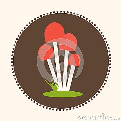 Vector Honey Agaric Mushrooms Flat Design Illustration EPS 10 Logo Vector Illustration