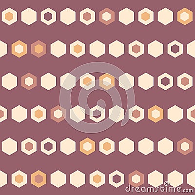 Vector HoneyComb Beads Horizontal Stripes seamless pattern background Stock Photo