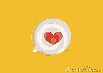 Vector love card speech balloon with heart Vector Illustration