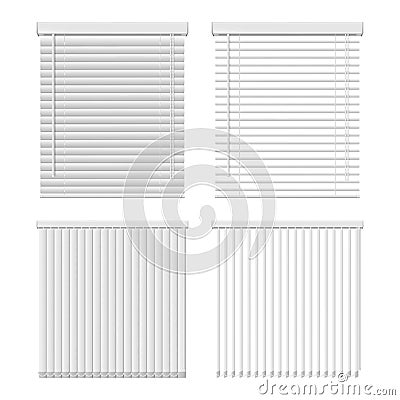 Vector horizontal and vertical window blinds icon set Vector Illustration