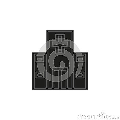 Vector hospital building illustration - medical care symbol Vector Illustration