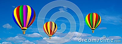 Vector hot air colorful balloon on blue sky Stock Photo