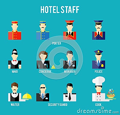 Vector hotel staff Vector Illustration