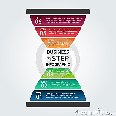 Vector hourglass infographic. Vector Illustration