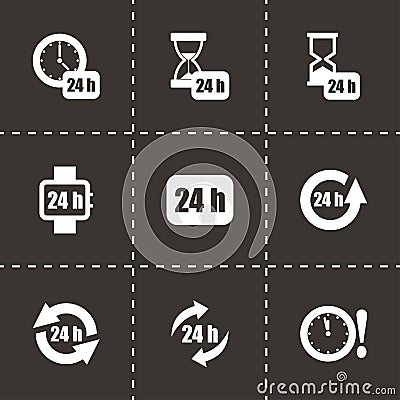 Vector 24 hours icon set Vector Illustration