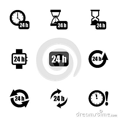 Vector 24 hours icon set Vector Illustration