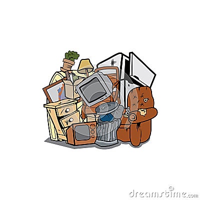 House junk cartoon Vector Illustration