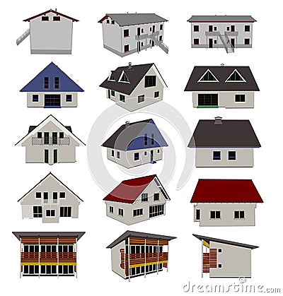 Vector houses illustration Cartoon Illustration