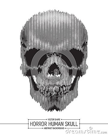 Vector Human Horror Skull Vector Illustration