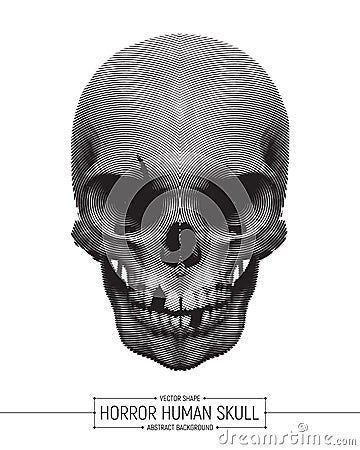 Vector Human Horror Skull Vector Illustration