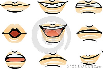 Vector Human Lips (male) Vector Illustration