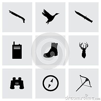 Vector hunting icons set Vector Illustration