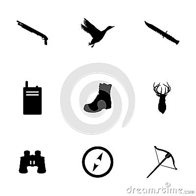 Vector hunting icons set Vector Illustration