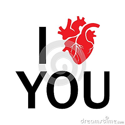 Vector i love you human heart Vector Illustration