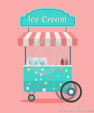 Vector ice cream cart Vector Illustration