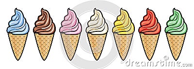 Vector ice cream cones Vector Illustration