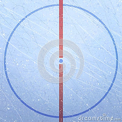 Vector of ice hockey rink. Textures blue ice. Ice rink. Ice hockey stadium. Figure of the playing field. The Central Vector Illustration