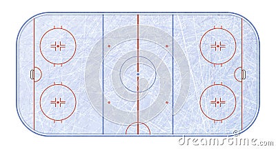 Vector of ice hockey rink. Textures blue ice. Ice rink. top view. Vector illustration background. Vector Illustration