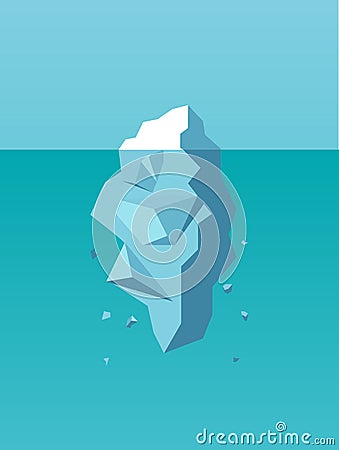 Vector of an iceberg as a symbol of business risk, danger, challenge Stock Photo